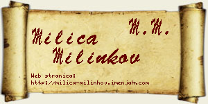 Milica Milinkov vizit kartica